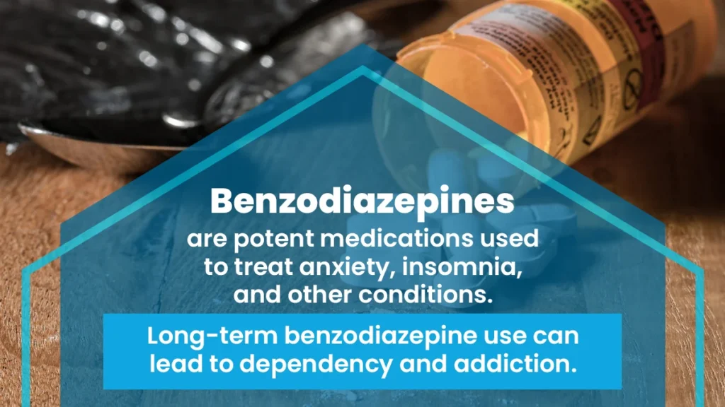 Pill bottle with the label 'Benzos: Safe Use Guidelines' - depicting frequency for avoiding addiction.
